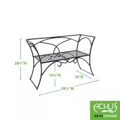 Achla Designs Wrought Iron Arbor Bench With Back -Outdoor Zone 8598749 03V tif