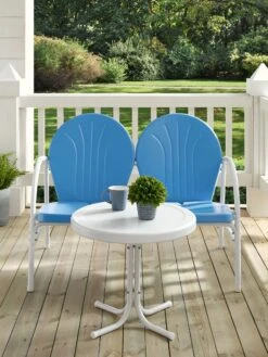 Crosley Griffith Loveseat & Table Metal Outdoor Seating Set