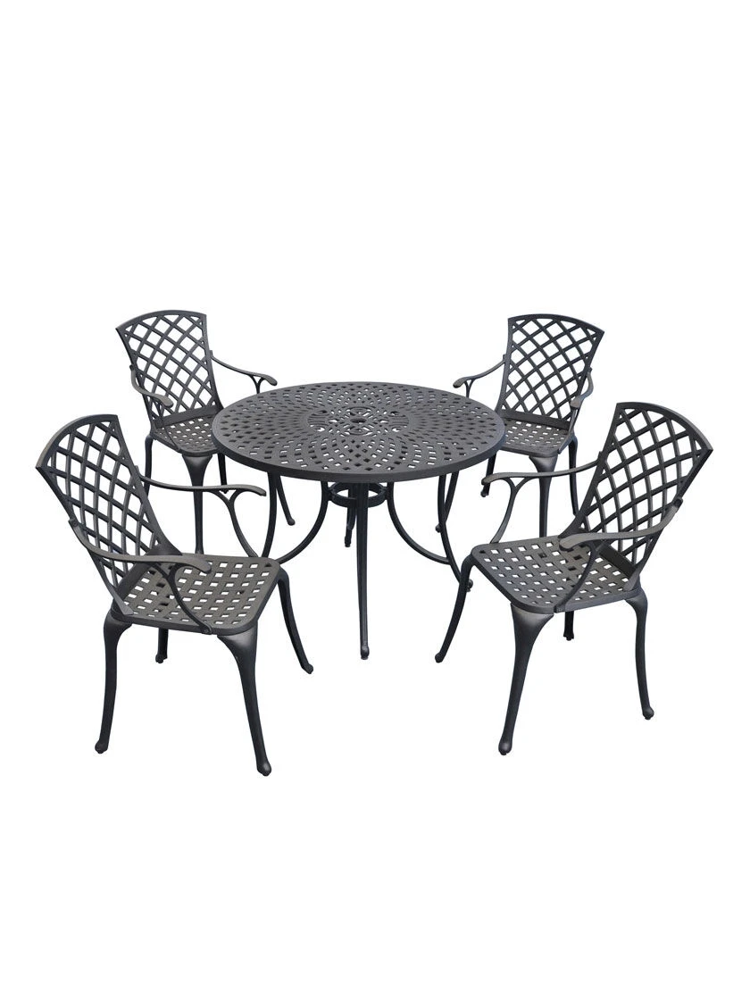 Crosley Sedona Five-Piece Outdoor Dining Set With High Back Armchairs 1 Crosley Sedona Five-Piece Outdoor Dining Set With High Back Armchairs