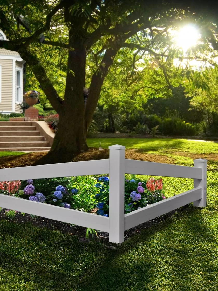 Split Rail Corner Vinyl Fence 1 Split Rail Corner Vinyl Fence