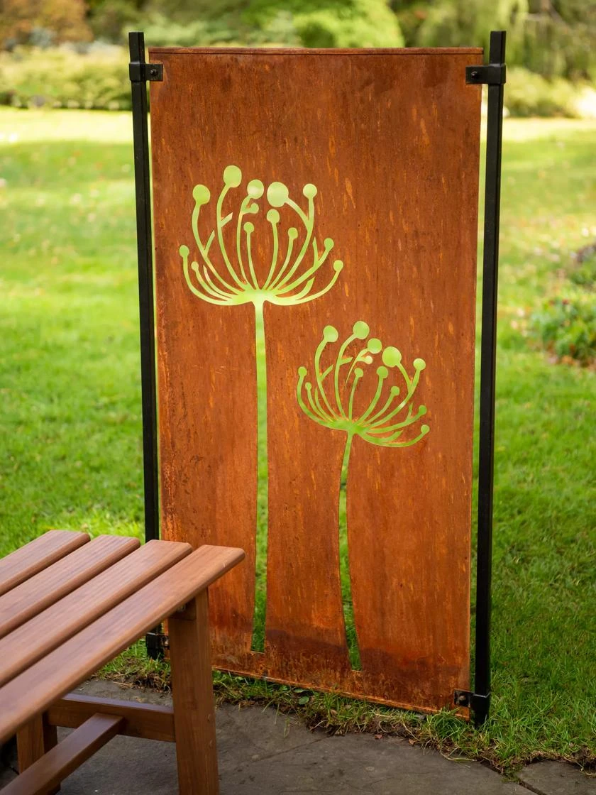 Queen Anne's Lace Corten Steel Screen 1 Queen Anne's Lace Corten Steel Screen