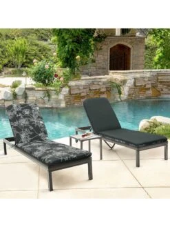 Outdoor Decor™ Chaise Lounge Cushions, 22" X 73" 11 Outdoor Decor™ Chaise Lounge Cushions, 22" X 73" -Outdoor Zone 8611127 104v bkf outdoor chaise lounge cushion 22x73 black flowers