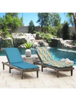 Outdoor Decor™ Chaise Lounge Cushions, 22" X 73" 15 Outdoor Decor™ Chaise Lounge Cushions, 22" X 73" -Outdoor Zone 8611127 200v aqua outdoor chaise lounge cushion 22x73 turqoise flowers