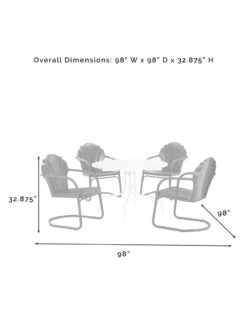 Crosley Tulip 5-piece Outdoor Dining Set -Outdoor Zone 8611578 07v