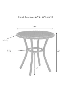 Crosley Palm Harbor Outdoor Wicker Round Side Table -Outdoor Zone 8611949 05v