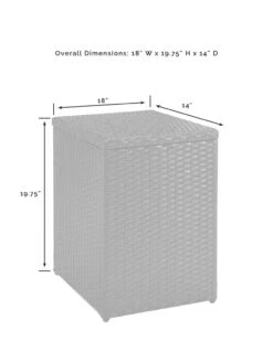 Crosley Palm Harbor Outdoor Wicker Rectangular Side Table -Outdoor Zone 8611950 06v