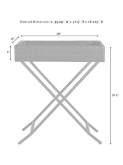 Crosley Palm Harbor Outdoor Wicker Butler Tray -Outdoor Zone 8611951 07v