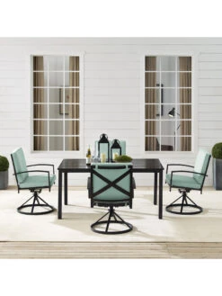 Crosley Kaplan 5Pc Outdoor Dining Set With Swivel Chairs 18 Crosley Kaplan 5Pc Outdoor Dining Set With Swivel Chairs -Outdoor Zone 8611955 02v