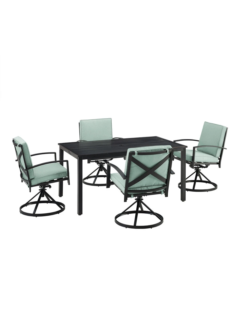Crosley Kaplan 5Pc Outdoor Dining Set With Swivel Chairs 5 Crosley Kaplan 5Pc Outdoor Dining Set With Swivel Chairs - Image 5