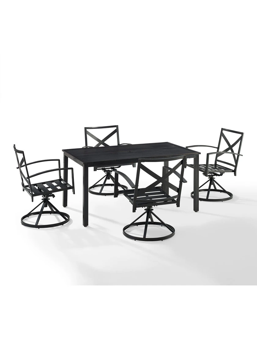 Crosley Kaplan 5Pc Outdoor Dining Set With Swivel Chairs 8 Crosley Kaplan 5Pc Outdoor Dining Set With Swivel Chairs - Image 8