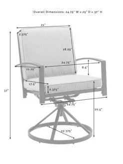 Crosley Kaplan 5Pc Outdoor Dining Set With Swivel Chairs 30 Crosley Kaplan 5Pc Outdoor Dining Set With Swivel Chairs -Outdoor Zone 8611955 11v