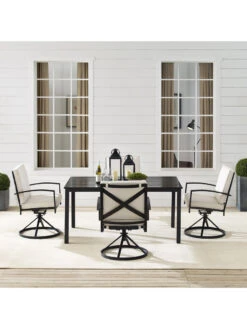 Crosley Kaplan 5Pc Outdoor Dining Set With Swivel Chairs 19 Crosley Kaplan 5Pc Outdoor Dining Set With Swivel Chairs -Outdoor Zone 8611955 16v