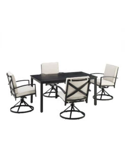 Crosley Kaplan 5Pc Outdoor Dining Set With Swivel Chairs 22 Crosley Kaplan 5Pc Outdoor Dining Set With Swivel Chairs -Outdoor Zone 8611955 17v