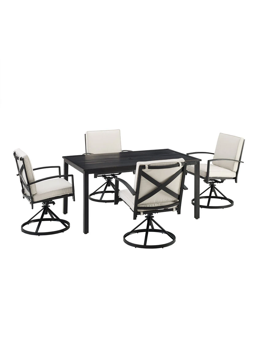 Crosley Kaplan 5Pc Outdoor Dining Set With Swivel Chairs 7 Crosley Kaplan 5Pc Outdoor Dining Set With Swivel Chairs - Image 7
