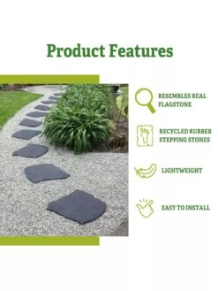 Recycled Rubber Flagstone Stepping Stone -Outdoor Zone 8612235 5