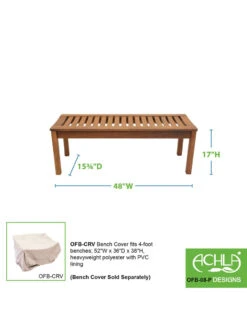 Achla Designs Backless Bench, 4' -Outdoor Zone 8612909 04v