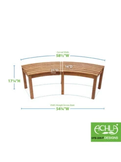 Achla Designs Curved Backless Bench -Outdoor Zone 8612910 03v