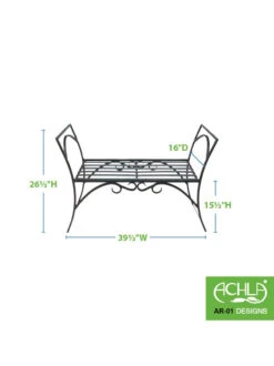 Achla Designs Wrought Iron Arbor Bench -Outdoor Zone 8612912 03v